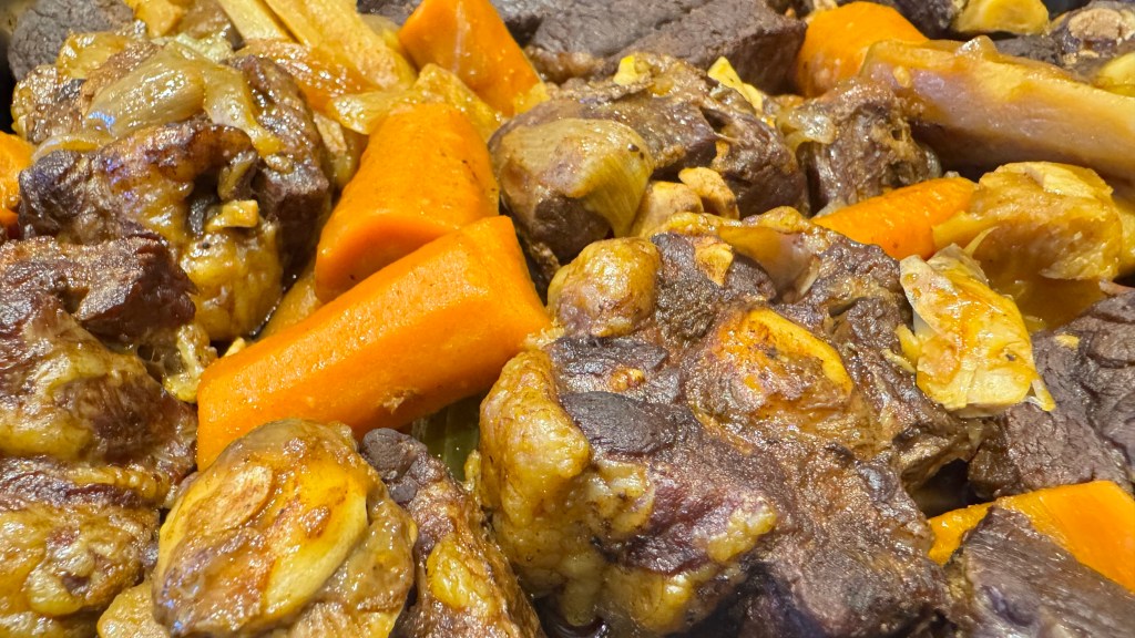 Ox Tail and Slow-Cooked Beef with Root&nbsp;Vegetables