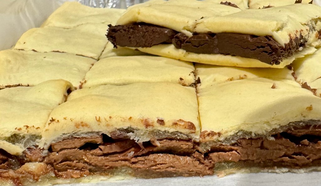 2 minutes Chocolate-Filled Cookie Squares (with store bought shortcrust&nbsp;dough)